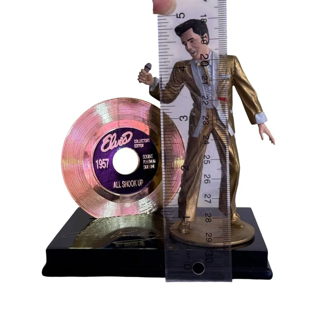 Vintage 1993 Elvis Presley Collection All shook up Gold Record Figurine Enesco